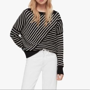 All Saints Vani Striped Black & White Sweater